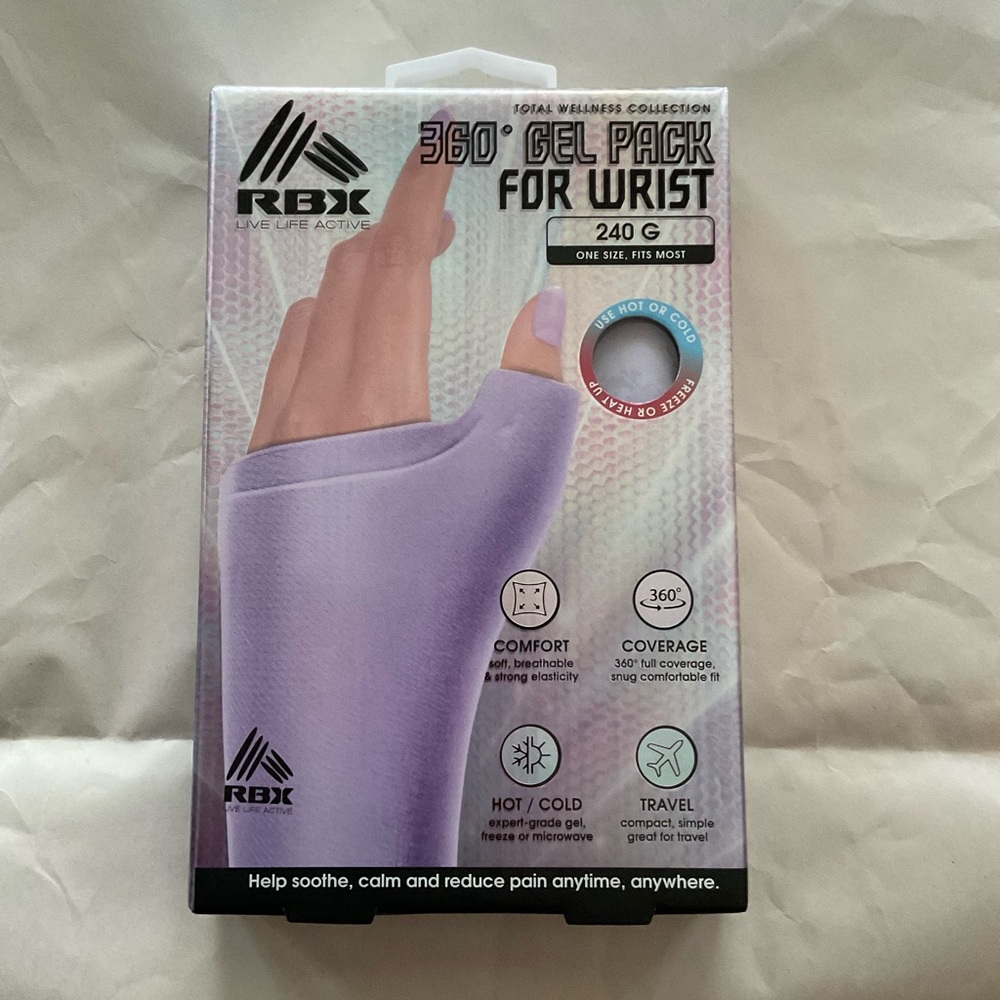 RBX 360 Lavender Gel Pack for Wrist in one size fits most, NISB